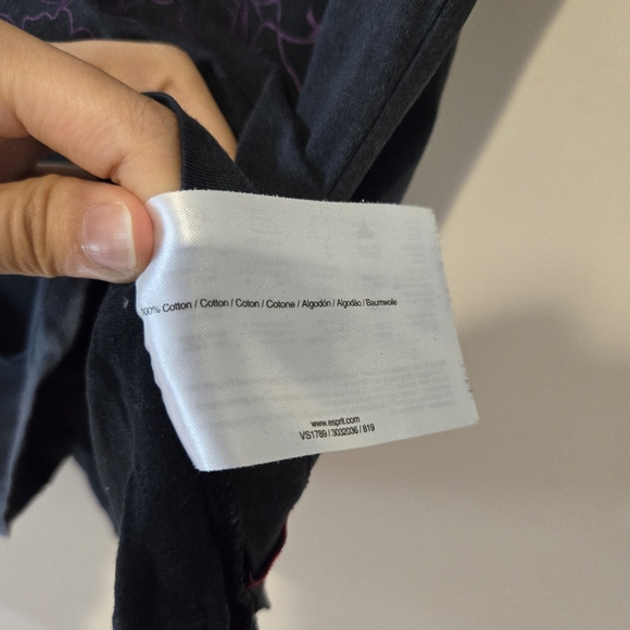 Esprit EDC black purple butterfly graphic tshirt small - Picture 7 of 8